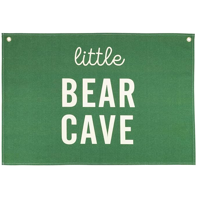 Nursery Rectangular Banner Flag Sign Wall Decor Gift for Baby Boy Girl Kids,Nursery Above Crib Bedroom Playroom Front Door-little Bear Cave-Baby Present Shower,Birthday Christmas Gift