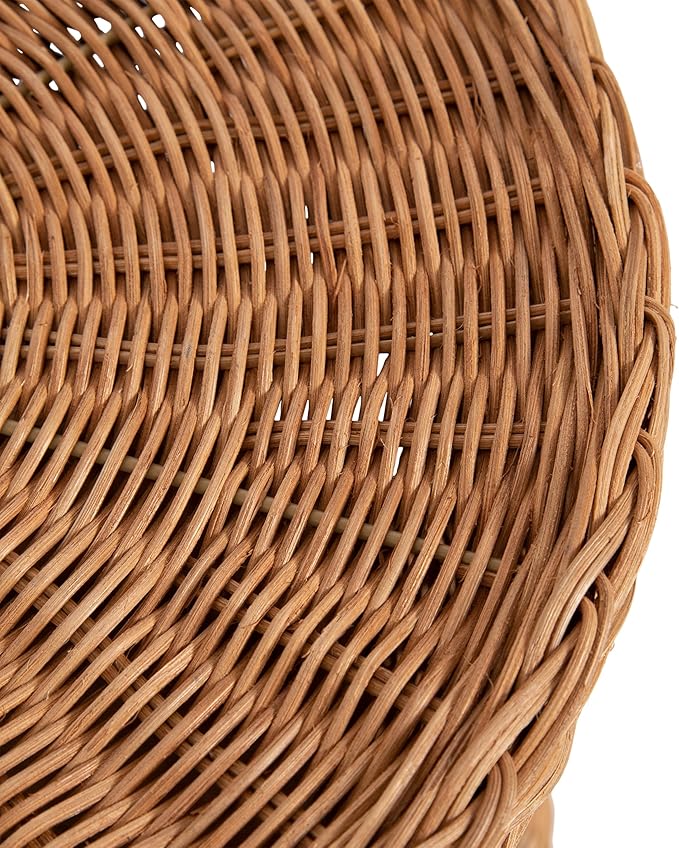 Kate and Laurel Thatch Modern Woven Rattan Round Storage Side Table, 17 x 17 x 21, Natural Rattan, Lift-Top End Table for Use as Hidden Storage Basket, Nursery Toy Storage, or Small Laundry Hamper