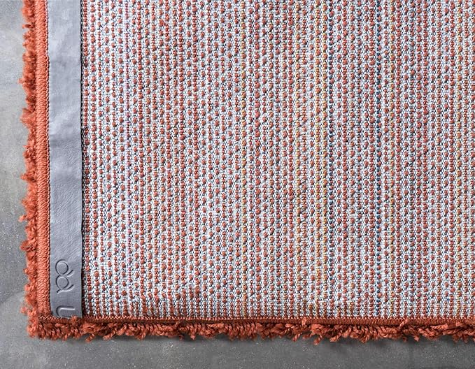 Unique Loom Solid Shag Collection Area Rug (6' 1" x 9' Rectangle, Terracotta)