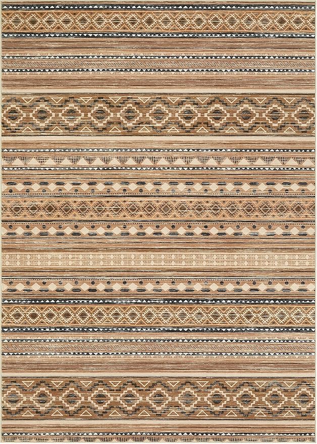 Area Rugs for Living Room Washable Living Room Rug Soft Neutral Indoor Floor Carpet Non-Slip Stain Resistant Modern Boho Rugs for Bedroom Dining Room Kids Room Nursery Office Home Brown/Beige