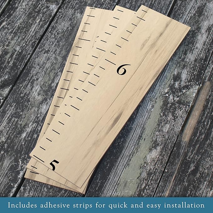 Farmhouse Style Wooden Kids Growth Chart Ruler for Boys and Girls (Weathered Natural - BMK)