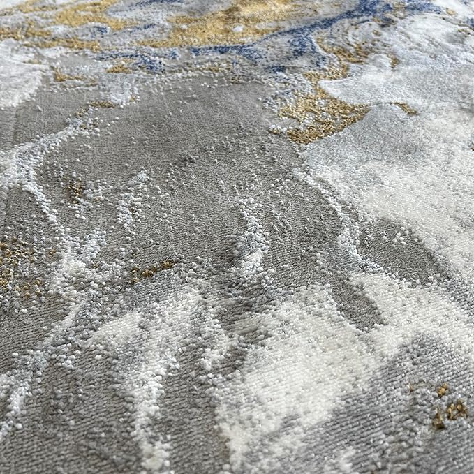 LUXE WEAVERS Marble Swirl Abstract Area Rug, Blue 9x12