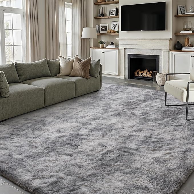Shag Rug 9x12 for Living Room, Super Soft Modern Plush Rug Non-Slip Large Area Rug Indoor Fuzzy Carpet Fluffy Rugs for Bedroom Home Aesthetic Decor