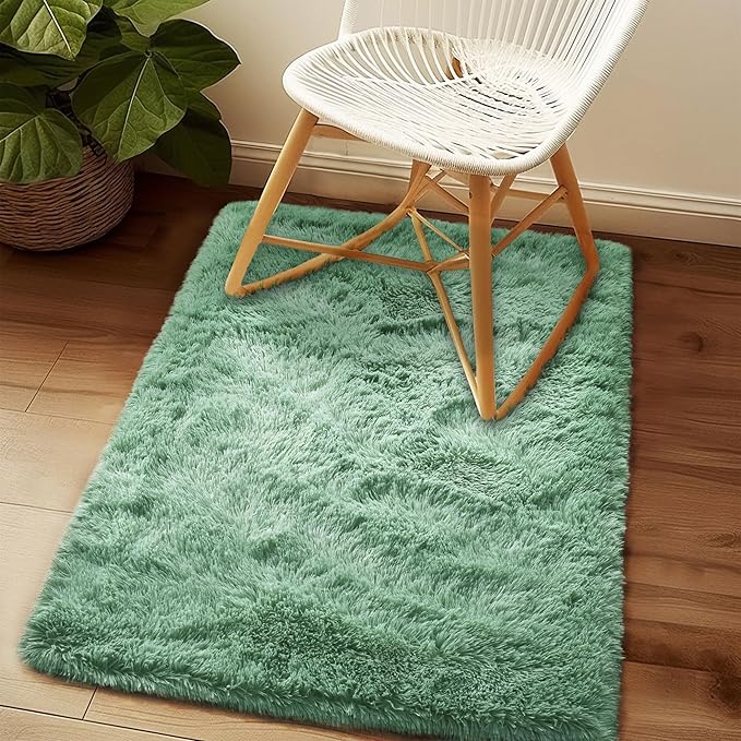 Sage Rug Collection - 2 x 3' Non-Slip Height Pile 1.4" Plush Rug Rubber Backing - Throw Rugs Carpet for Bedroom