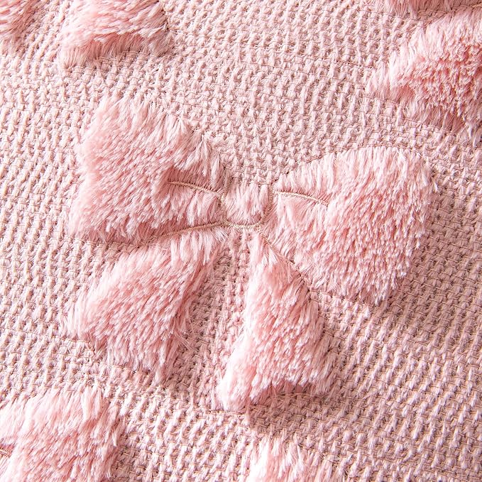 MIULEE Pink Bow Pillow Covers Coquette Room Decor Aesthetic Set of 2 Decorative Cute Girl Christmas Throw Pillow Soft Plush Faux Pillowcase for Girl Bed Couch Sofa,20x20 Inch