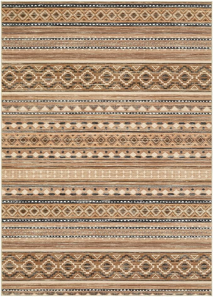 Area Rugs for Living Room Washable Living Room Rug Soft Neutral Indoor Floor Carpet Non-Slip Stain Resistant Modern Boho Rugs for Bedroom Dining Room Kids Room Nursery Office Home Brown/Beige