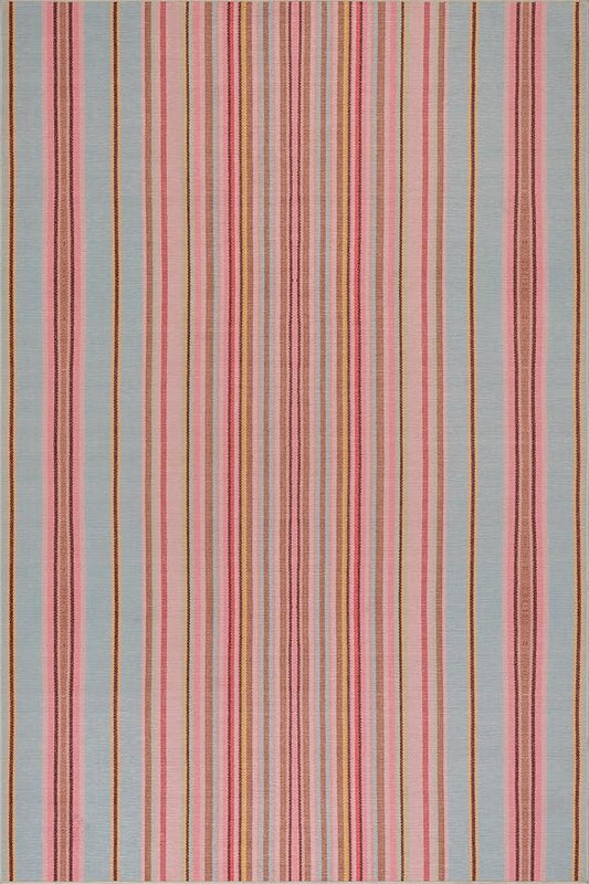Dash & Albert Jamaica Stripe Multi Machine Washable Rug, 6 X 9 Feet, Blue/White Stripe Pattern