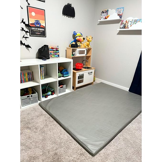 Padded Play Mat for Baby | 1.8" Thick Play Mat for Baby | 74x50 Playpen Mat | Reversible, & Easy-to-Clean | Lightweight & Soft for Tummy Time, Crawling, & Safe Play