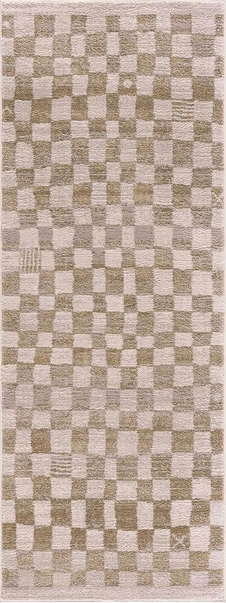 Hauteloom Benjy Living Room, Bedroom Area Rug - Farmhouse - Cream, Gold - 18" x 18"