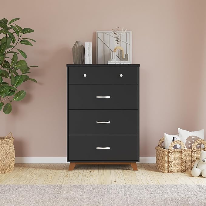 Child Craft SOHO Crib, 3-Drawer Dresser, Chest, 3-Piece Nursery Set, Includes 4-in-1 Convertible Crib, Dresser, Chest (Ebony)