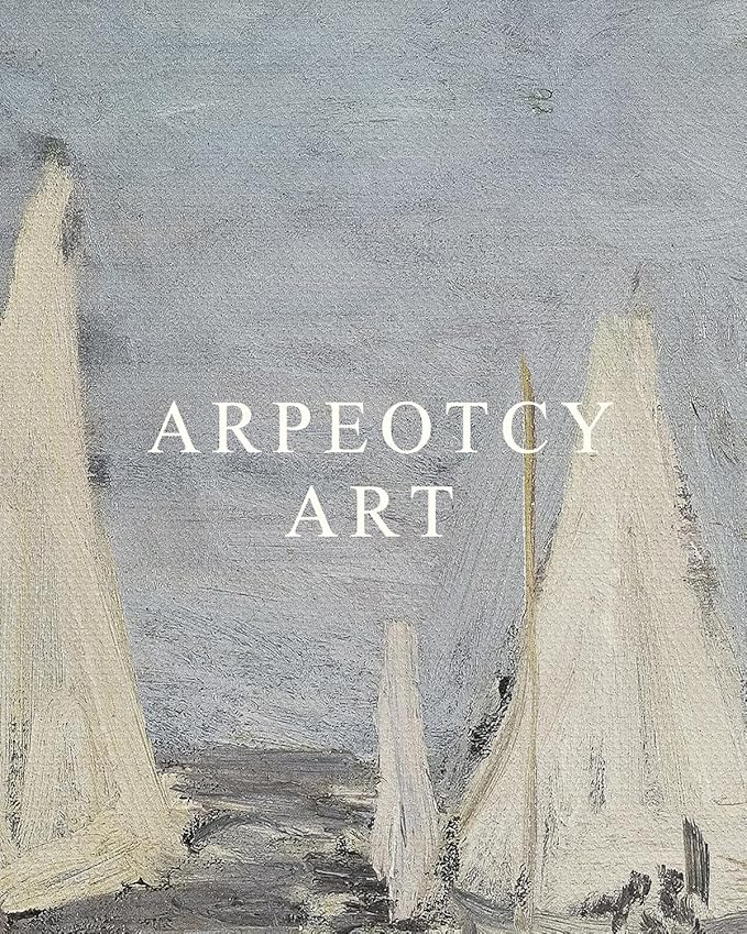 ARPEOTCY Vintage Framed Canvas Wall Art, 16x24inch, Farmhouse Sailboat Large Wall Decor, Nautical Lake Art Prints Home Decorations, Seascape Hanging Paintings for Living Room Bedroom Office Decor