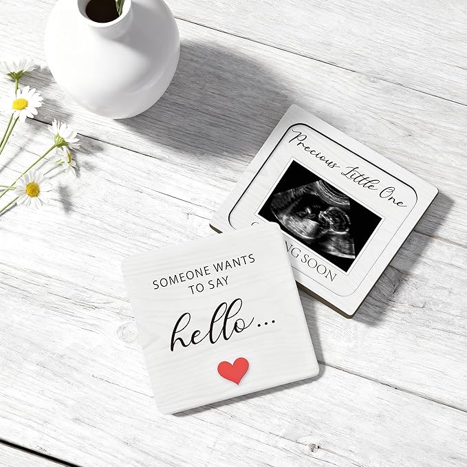 Pregnancy Announcement for Grandma Grandparents, Ultrasound Picture Frames Pregnancy Announcement Sign, Baby Announcement Wooden Surprise Box, Pregnancy Reveal to Husband Friends, Auntie, Uncle