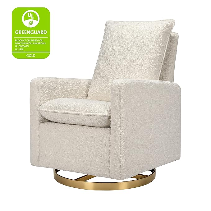 Babyletto Cali Pillowback Swivel Glide in Boucle, Greenguard Gold and CertiPUR-US Certified