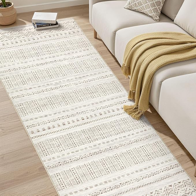 Area Rugs for Living Room Washable Living Room Rug Soft Neutral Indoor Floor Carpet Non-Slip Stain Resistant Modern Boho Rugs for Bedroom Dining Room Kids Room Nursery Office Home Dark Grey