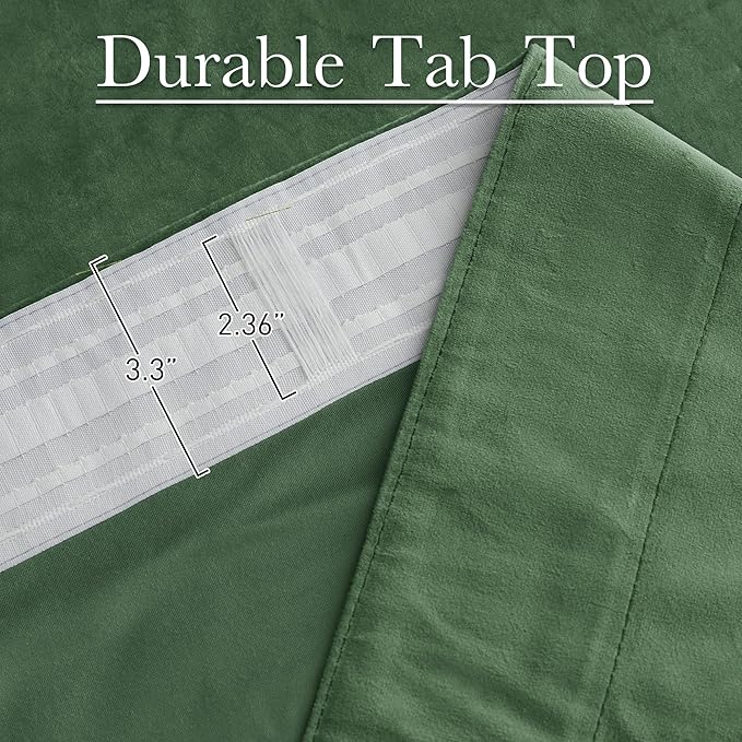 StangH Emerald Green Velvet Curtains 96 Inches Long, Room Darkening, Thermal Insulated Drapes for Bedroom, Living Room, Home Theater, Soft Rod Pocket Back Tab Window Treatment, 52x96 inch, 2 Panels