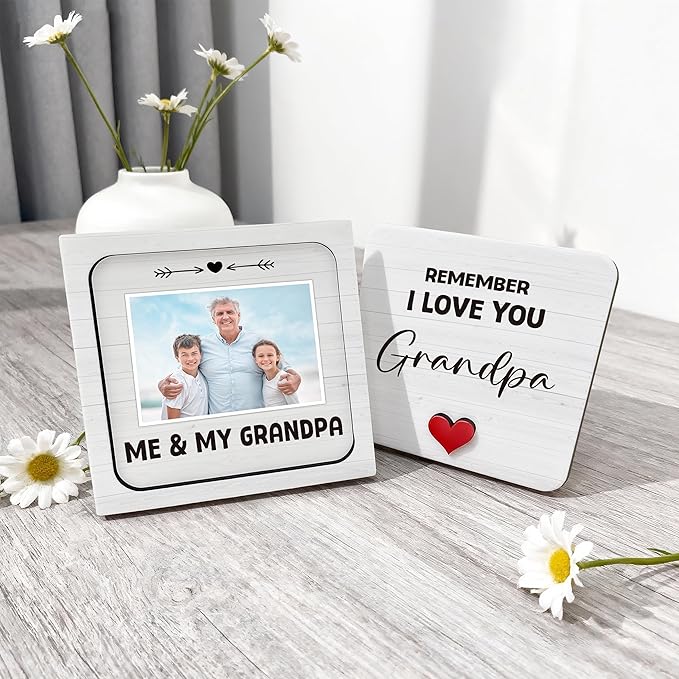 Me and My Grandpa Picture Frame, Baby Keepsake Photo, Grandpa Picture Frames Wooden Surprise Box, Gender Neutral Nursery Decor, Best Grandparent or First Father's Day Gifts