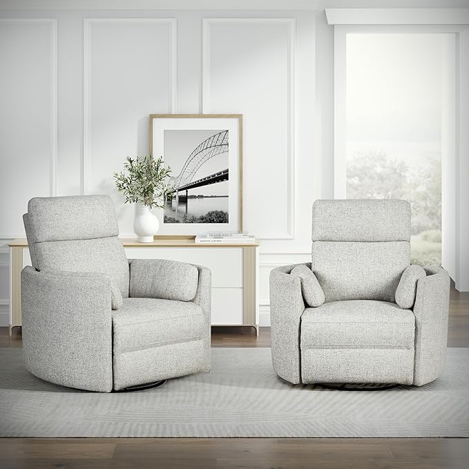 Parker Living Radius - Natural Beauty Quartz Power Swivel Glider Recliner Two Pack for Adults with USB and Type-C Ports, Single Sofa Chair for Living Room