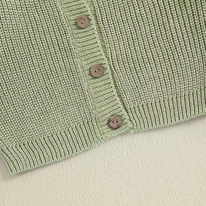 Newborn Baby Boy Girl Knit Sweater Cardigan Winter Warm Button Down Sweatshirt Top Outfit Cute Infant Fall Clothes