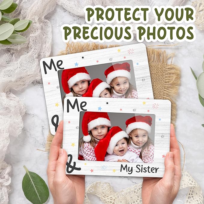 Personalised Baby Photo Frame Keepsake Me and My Sister Christmas Photo Picture Frame, Sibling Keepsake, Ideas Big Sister Gift, Shower Gift and Gender Neutral Nursery Decor - A13