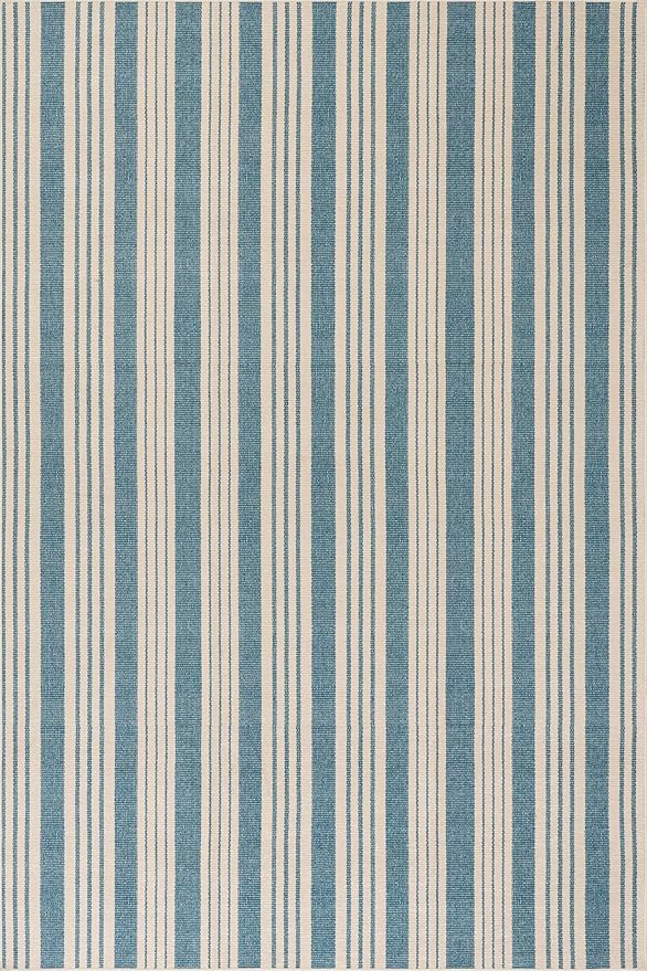 Dash & Albert Talos Blue Machine Washable Rug, 8.5 X 11.5 Feet, Blue/Ivory Stripe Pattern