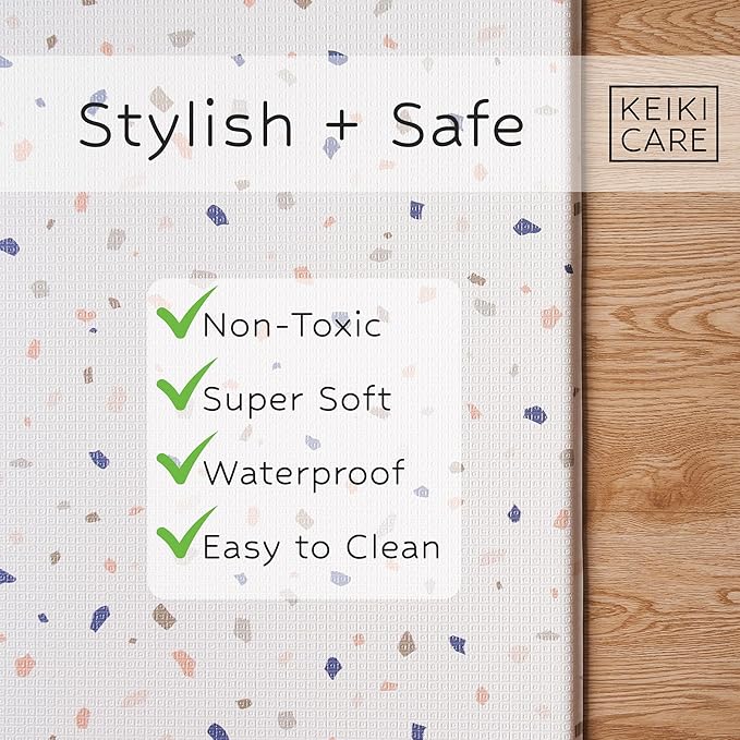 Reversible Play Mat 82” x 55” - for Infants, Babies, Toddlers, Kids | Waterproof, Durable, Non-Toxic, Easy-to-Clean | Thick & Large Soft Foam Floor Mat for Gym, Nursery, Playroom
