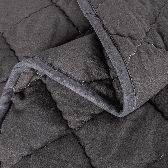 BEDSUM 100% Brushed Microfiber Down Alternative Toddler Comforter, Ultra Soft Lightweight and Warm Breathable Crib Quilted Blanket for Nursery Stroller Bed, 39x47 Inches, Dark Grey