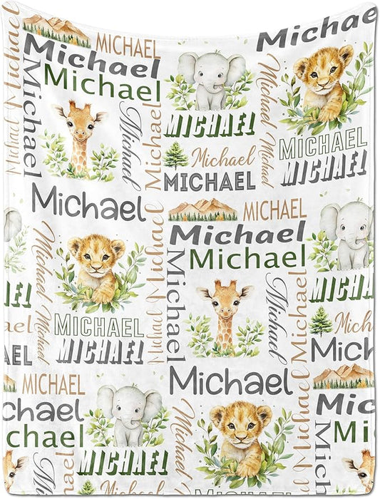 Personalized Baby Blanket - Custom With Name for Girls and Boys, Super Soft Plush Fleece, Personalized Gifts for Newborn