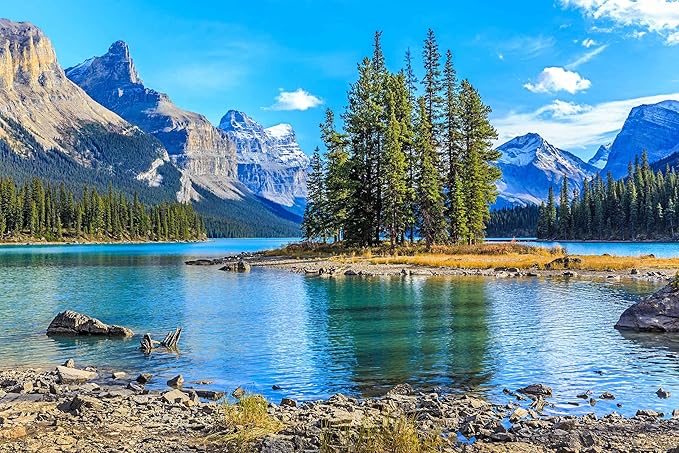 Mountain with Lake Photo Wallpaper Landscape Wall Mural for TV Background Wall Bedroom Living Room Sofa Wall (not self-Adhesive)