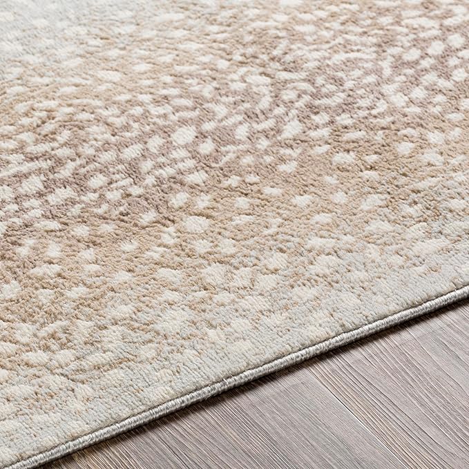 Livabliss Area Rugs - 7x9 Pablo Modern Antelope Print Camel Brown Area Rug for Living Room Bedroom - Animal Theme Non-Shedding Stain Resistant Carpet for Kitchen, Office (6'7" x 9')