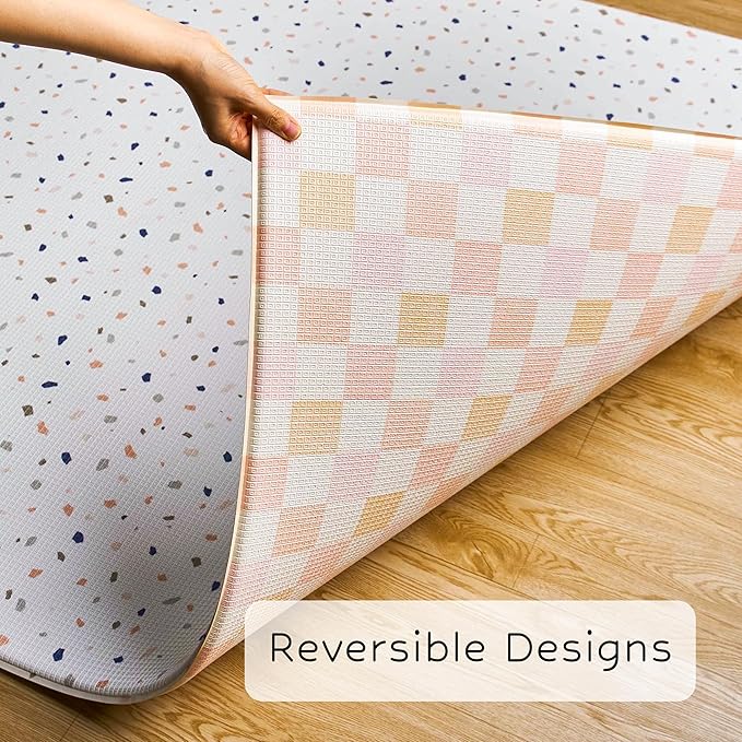Reversible Play Mat 82” x 55” - for Infants, Babies, Toddlers, Kids | Waterproof, Durable, Non-Toxic, Easy-to-Clean | Thick & Large Soft Foam Floor Mat for Gym, Nursery, Playroom