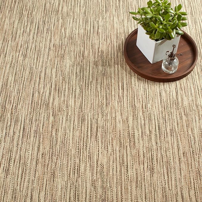 Dash & Albert Clay Natural Machine Washable Rug, 7.5 X 9.5 Feet, Natural Stripe Pattern - Premium Luxury Hotel Quality Soft Breathable Hypoallergenic Machine Washable Easy Care All Season Comfortable