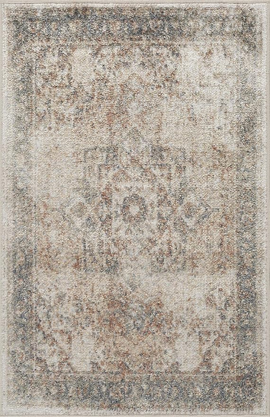 Mark&Day Washable Rugs, 2x4 Elkton Traditional Burnt Orange Area Rug, Oatmeal Gray Brown Carpet for Living Room, Bedroom or Kitchen (2'3" x 3'9", Machine Washable)