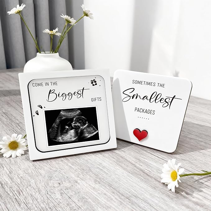 Pregnancy Announcement, Ultrasound Picture Frame Wooden Surprise Box, Baby Coming Soon Announcement Sign, Pregnancy Reveal Gifts for Grandparents, Husband, Friends, Auntie, Uncle, Best Sister