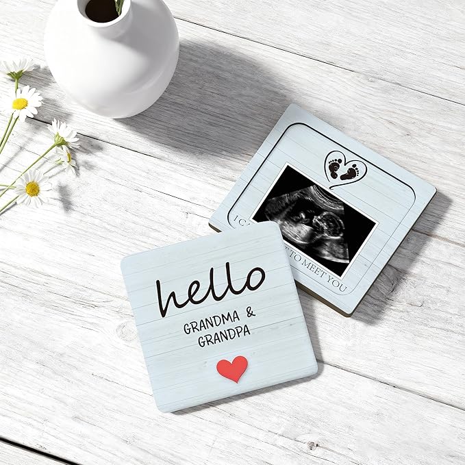 Pregnancy Announcement For Grandma Grandparents, Ultrasound Picture Frames Surprise Box, Baby Announcement Gifts, Baby Coming Soon Announcement for Pregnancy Reveal Gifts to Grandparents