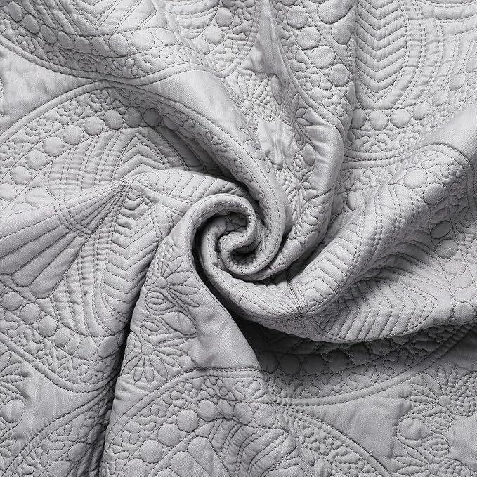 PEACELOVER Embossed Neutral Baby Quilt Durable, Lightweight Baby Blankets Four Seasons for Personlized Monogram Cotton Quilted Blanket Toddler Quilt for Boys and Girls 46x36 Inches (Gray1)