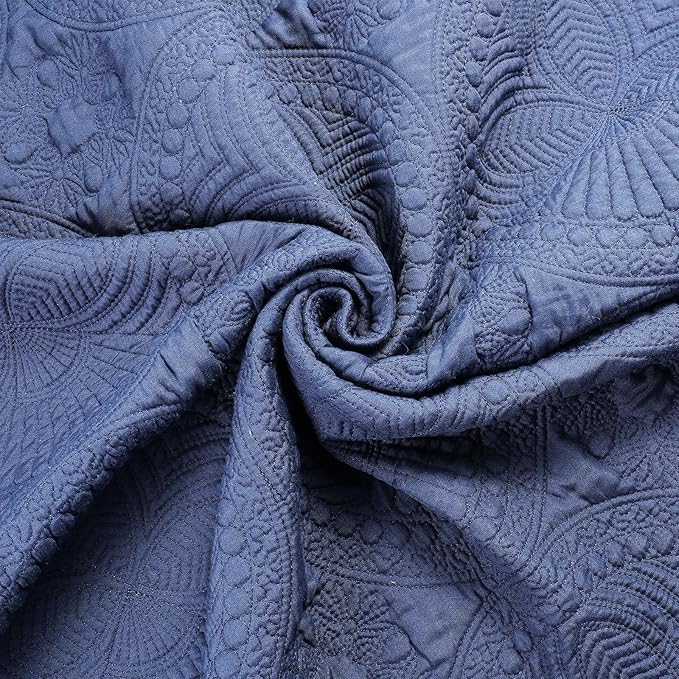 PEACELOVER Embossed Neutral Baby Quilt Durable, Lightweight Baby Blankets Four Seasons for Personlized Monogram Cotton Quilted Blanket Toddler Quilt for Boys and Girls 46x36 Inches (Navy)