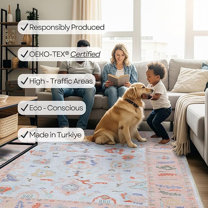 Fame Rugs Modern Oushak Rug 2'6"x13, Vintage Turkish Colorful Oriental Antique Inspired Long Runner Rugs, Luxury Living Room Bedroom (995BO, 2'6" x 13')