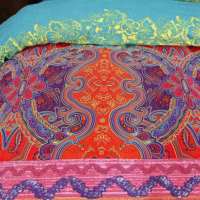 Dodou Boho Style Bedding Set Boho Duvet Cover Set Bohemian Bedding Set 3psc (Full)
