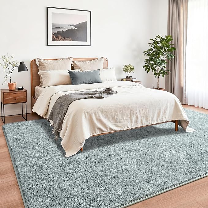 Chicrug 6x9 Minimalist Washable Area Rugs for Bedroom Living Room Classroom, Modern Soft Memory Foam Rug for Kids Nursery, Low Plie Indoor Carpet for Dorm Dining Office Bedside Room Decor, Grey