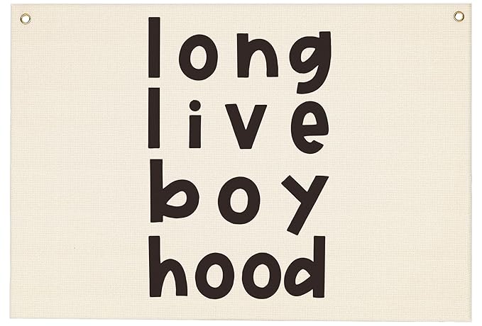 Boy Boho Rectangular Banner Flag Wall Decor Gift for Baby Boy Kids,Nursery Playroom Reading Room Bedroom Front Decor-Long Live Boy Hood-Baby Present Shower,Birthday Christmas Gift
