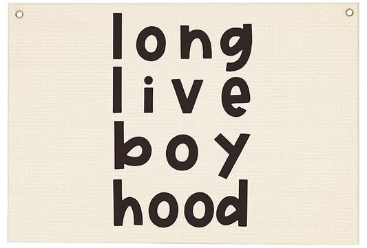 Boy Boho Rectangular Banner Flag Wall Decor Gift for Baby Boy Kids,Nursery Playroom Reading Room Bedroom Front Decor-Long Live Boy Hood-Baby Present Shower,Birthday Christmas Gift