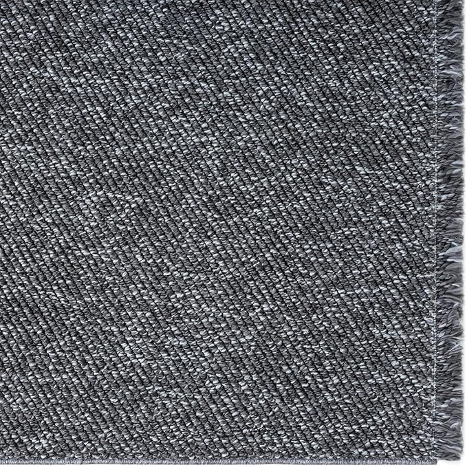 LUXE WEAVERS Solid Machine Woven Smoke 2x3 Area Rug, Indoor Stain-Resistant Carpet