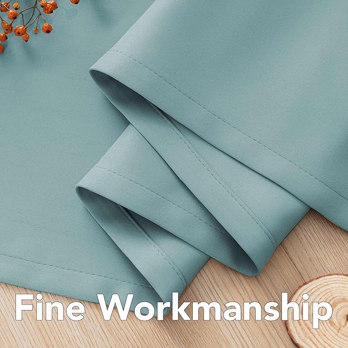 H.VERSAILTEX Blackout Curtains for Bedroom Thermal Insulated Room Darkening Living Room Curtains 72 Inch Long Grommet Privacy Protection Window Curtain Panels/Drapes, 2 Panels, Mineral Blue