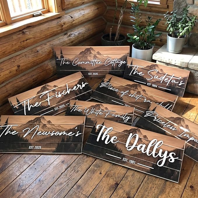 Personalized Custom Wood Name Sign for Home, Office, Nursery, Wedding, Babby Shower, Modern Rustic, Plywood, Small