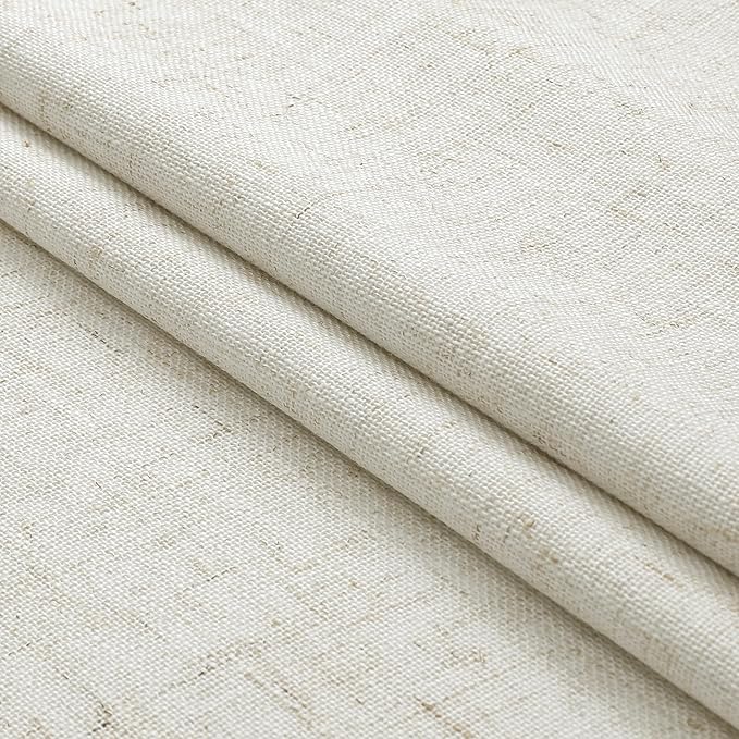 Pinch Pleated Blackout Curtain Panels with Full Blackout Liner Linen Blend Thermal Insulated Window Treatment Sets with Back Tab for Living Room Bedroom Drape with 12 Hooks, 60"x72"x1, Natural