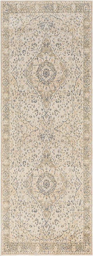 Mark&Day Washable Rugs, 3x8 Eminence Traditional Camel Runner Area Rug, Brown Taupe Carpet for Hallway, Kitchen, Bedroom or Living Room (2'7" x 7'3" Runner, Machine Washable)