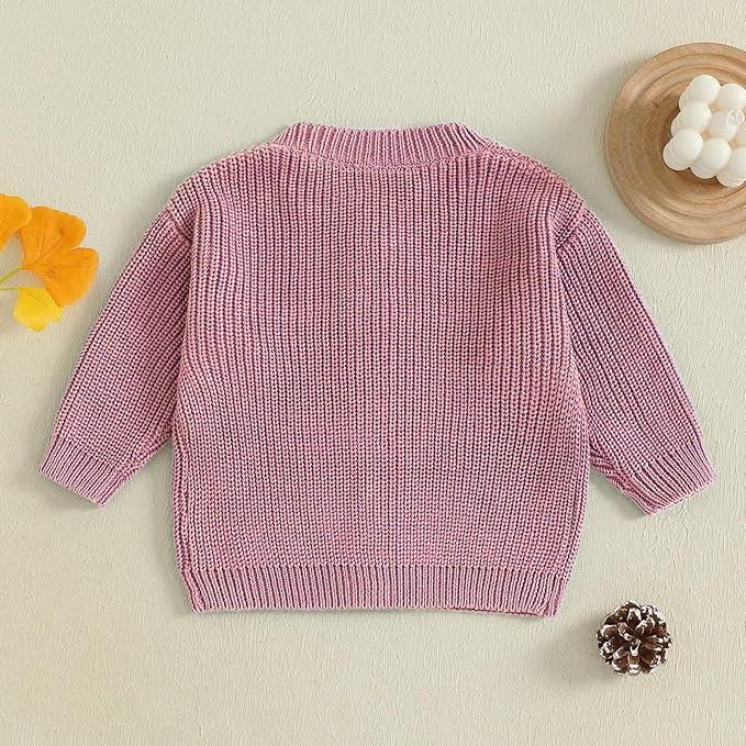 Newborn Baby Boy Girl Knit Sweater Cardigan Winter Warm Button Down Sweatshirt Top Outfit Cute Infant Fall Clothes