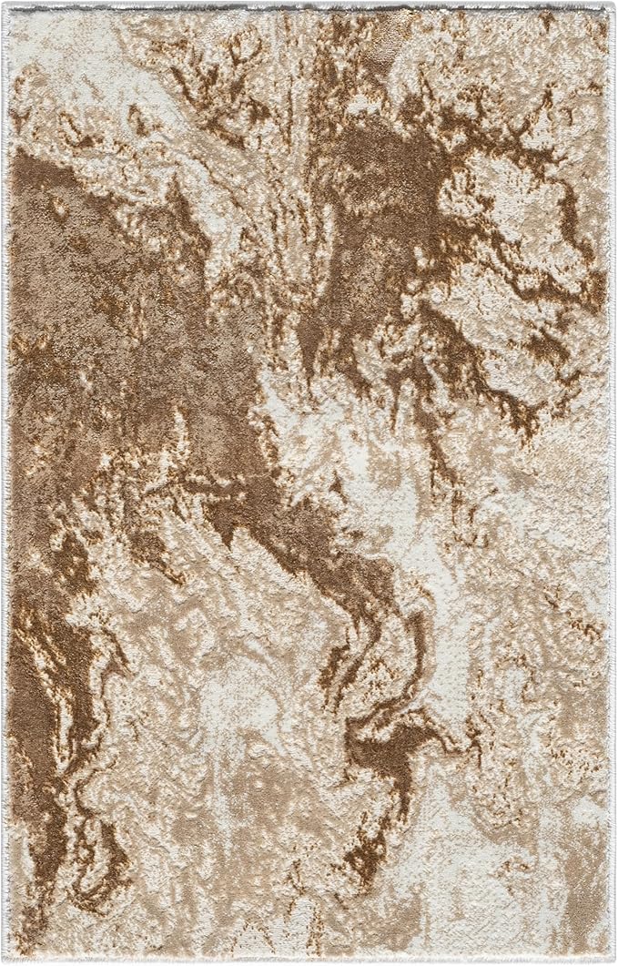 LUXE WEAVERS Marble Swirl Abstract Area Rug, Beige 2x3