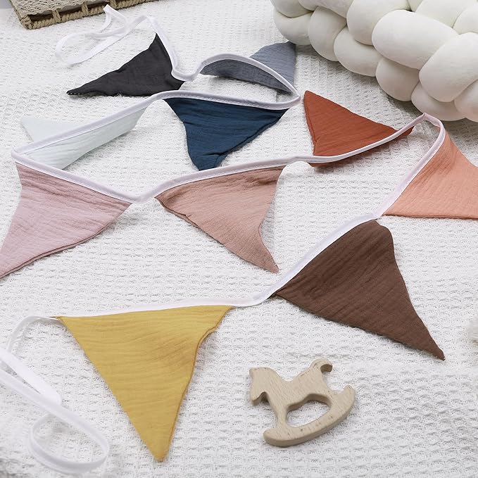 Pennant Banner Flags,Infant and toddler room decoration pennant,for Nursery Decor Baby Birthday Boho Wedding Shower Party Event (Colorful triangular flag banner98)