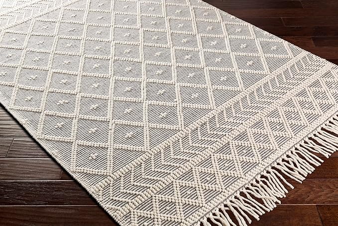 Mark&Day Wool Rugs, 2x4 Stevenage Cottage Ivory Area Rug, Ivory Charcoal Carpet for Living Room, Bedroom or Kitchen (2'3" x 3'9")